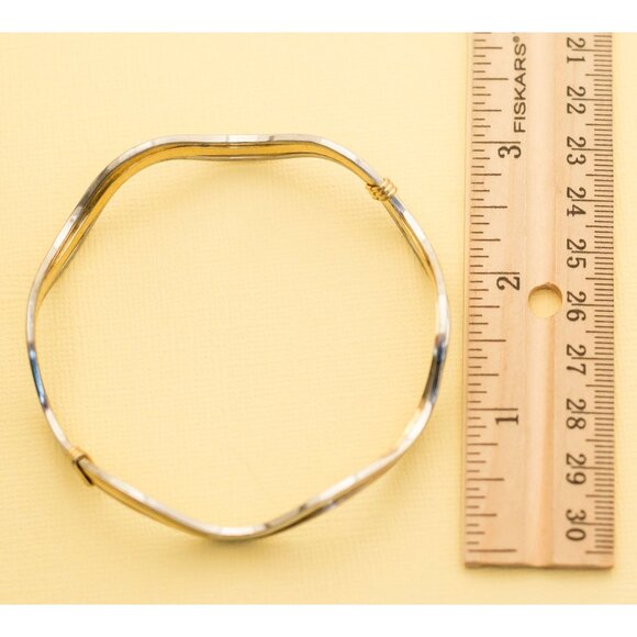 Vintage Gold Tone Bangle Bracelet 8.5 Inches by Avon i3 - Picture 6 of 6